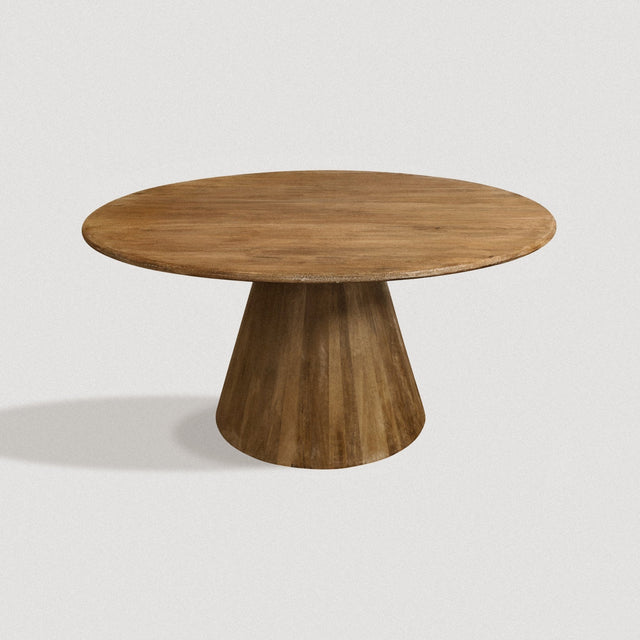 DAHLIA Mango Wood 60" Round Pedestal Dining Table - WOODEN SOUL