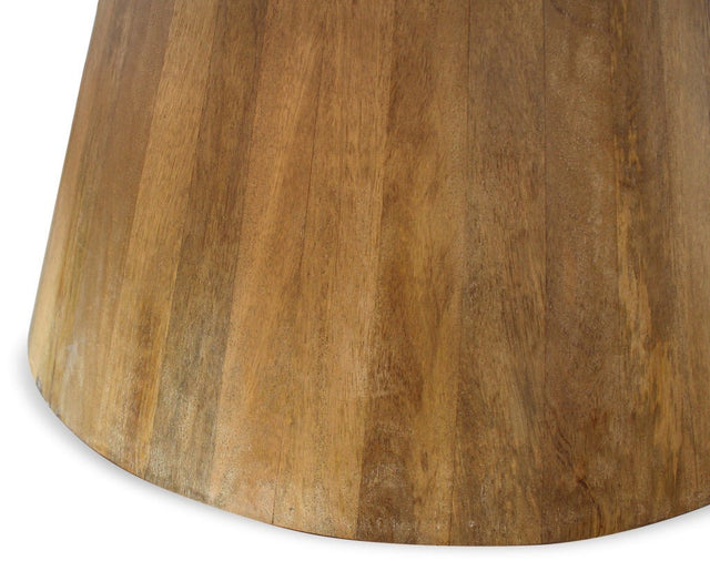 DAHLIA Mango Wood 60" Round Pedestal Dining Table - WOODEN SOUL