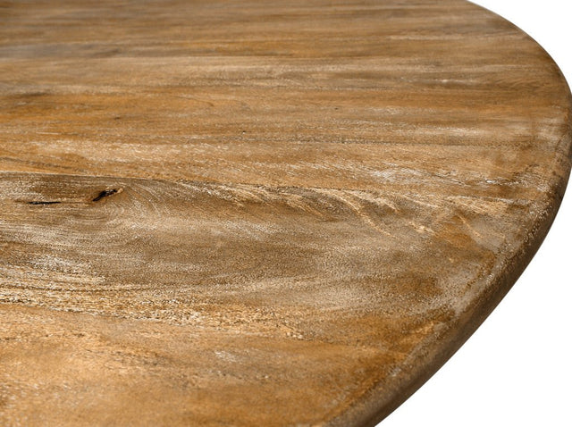 DAHLIA Mango Wood 60" Round Pedestal Dining Table - WOODEN SOUL