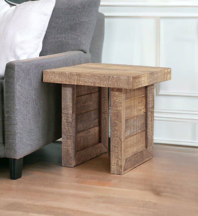 HUBBINS Butchers Block Mango Wood Side Table - WOODEN SOUL