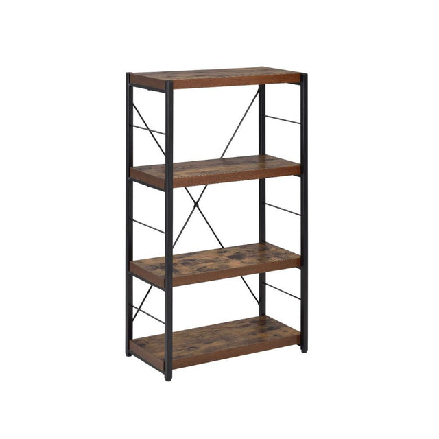 QUINCY Industrial Bookcase in Weathered Oak - WOODEN SOUL