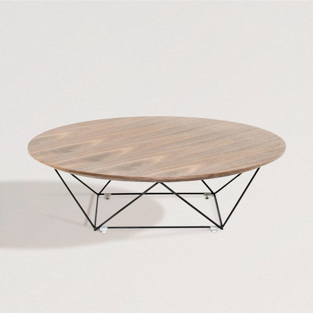 BYRNE Circular Coffee Table in Walnut Wood - Wooden Soul