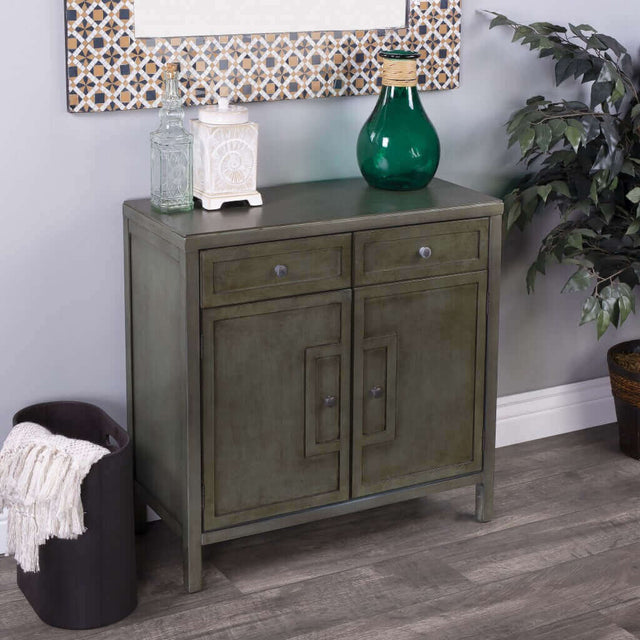 Console Cabinet in Zen Green Bayur Wood - Wooden Soul