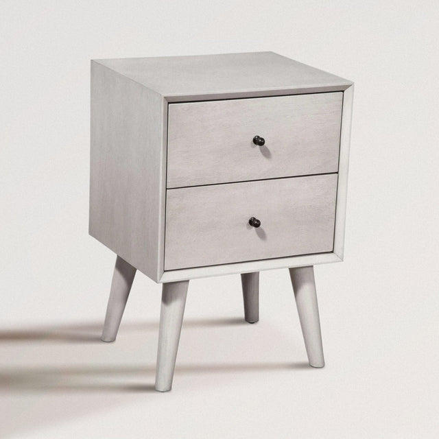 DONNA Nightstand in Gray Mahogany Wood - WOODEN SOUL