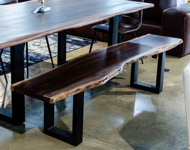 DUSTY Wooden Dining Bench in Live Edge Acacia Wood - WOODEN SOUL