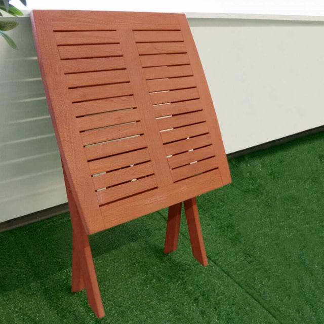 Folding Serving Table in Eucalyptus Wood Against Wall - Wooden Soul
