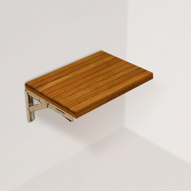 FRANZ Wall-Mounted Teak Shower Bench (17") - WOODEN SOUL