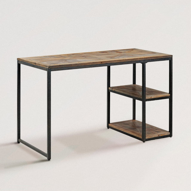 GRACE Writing Desk in Iron and Reclaimed Wood - WOODEN SOUL