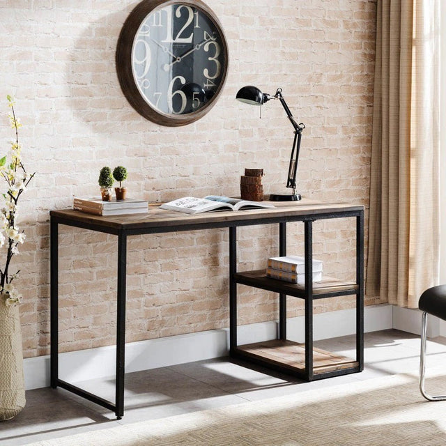 GRACE Writing Desk in Iron and Reclaimed Wood - WOODEN SOUL