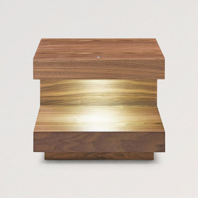 HAWKINS Nightstand with Integrated LED (Walnut) - WOODEN SOUL