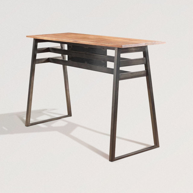 Industrial Bar Table in Gunmetal and Natural Wood - Wooden Soul