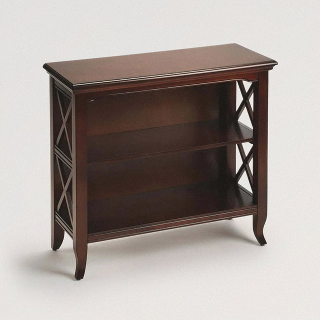 JORDIN Low-profile Bookcase in Antiqued Cherry - WOODEN SOUL