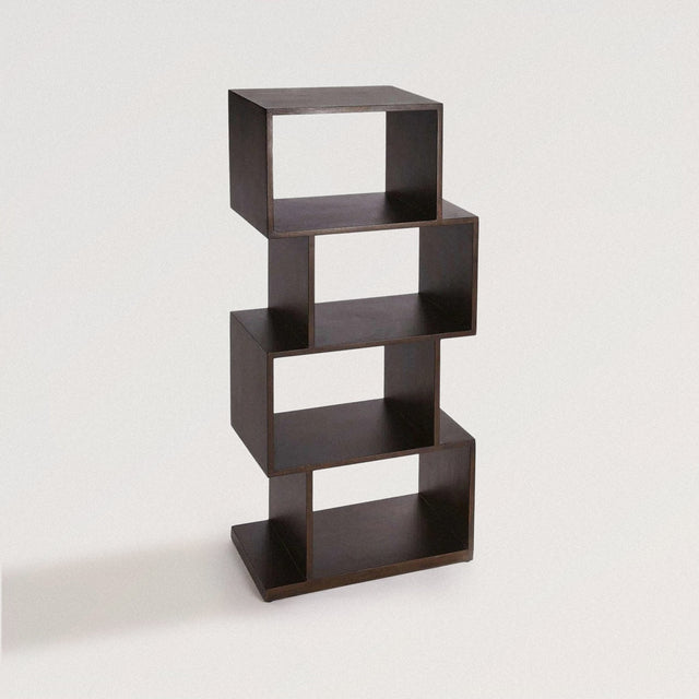 OLIVIA Etagere Shelf in Dark Brown Mango Wood - WOODEN SOUL