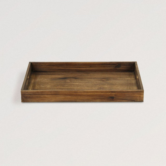 RICHIE Wooden Tray in Solid Fir Wood (Dark Brown) - WOODEN SOUL