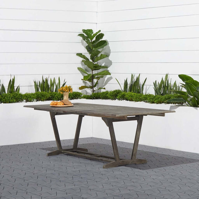 Rustic Outdoor Dining Table with Butterfly Extension in Acacia Wood - Wooden Soul