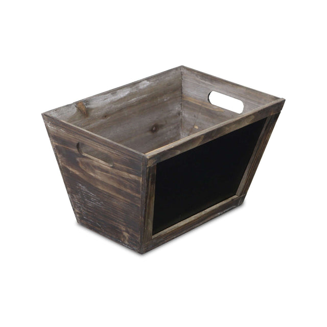 Rustic Wooden Storage Box with Chalkboard in Fir Wood - Wooden Soul