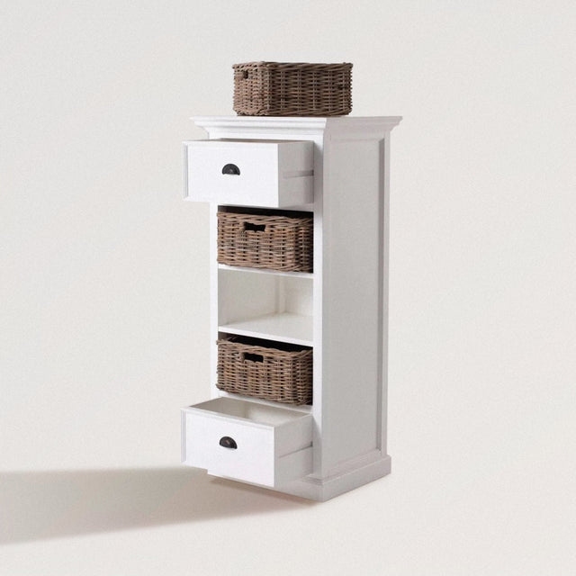 TOWNES Storage Cabinet in Kubu Rattan and White Mahogany - WOODEN SOUL