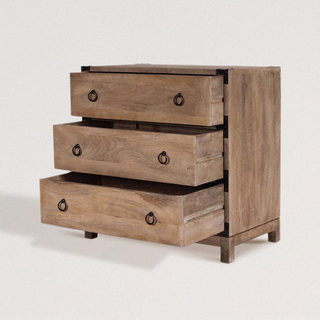 TOWNSHEND Campaign Chest in Natural Mango Wood - WOODEN SOUL