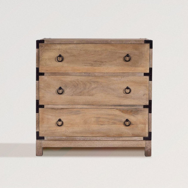 TOWNSHEND Campaign Chest in Natural Mango Wood - WOODEN SOUL