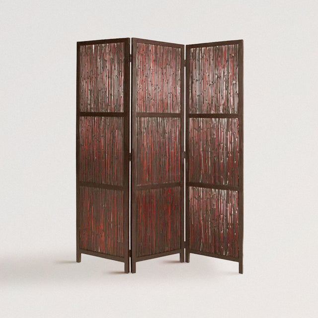 VAUGHAN Room Divider in Cherry Wood and Bamboo - WOODEN SOUL