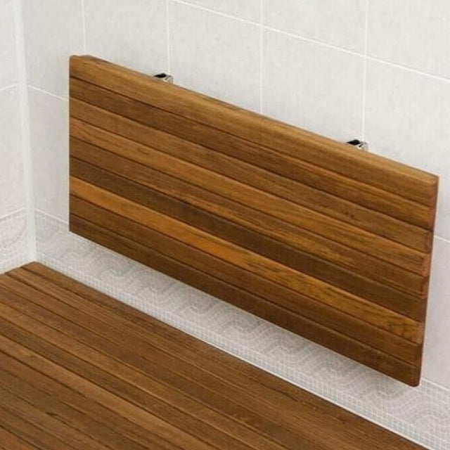WOODEN SOUL Island Resort Teak Shower Bench (24") Folded Up - Wooden Soul