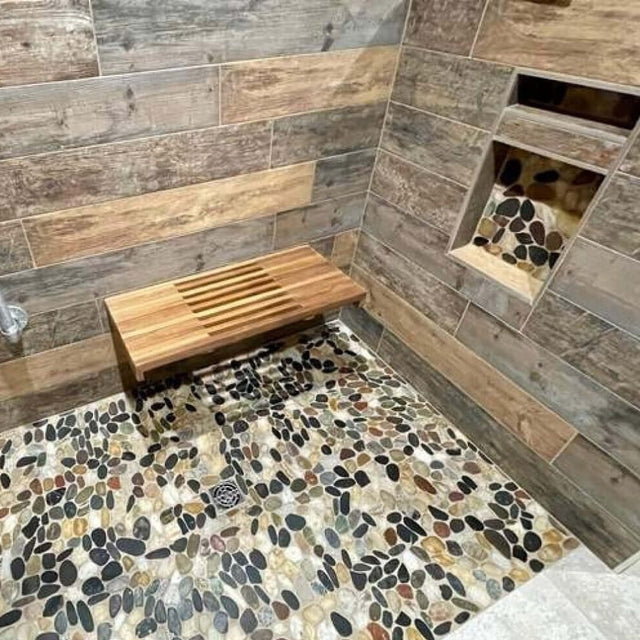WOODEN SOUL Island Resort Teak Shower Bench (30") Photo 1 - Wooden Soul