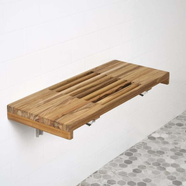 WOODEN SOUL Island Resort Teak Shower Bench (30") - Wooden Soul